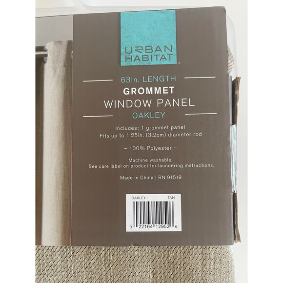 2 Panels Urban Habitat Oakley Curtains Tan 63 in - Picture 5 of 8